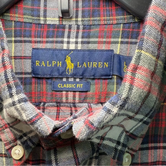 Polo Ralph Lauren Red and Green Casual Button Down Shirt Size Large holiday - Picture 6 of 9